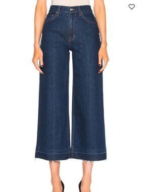 Derek Lam 10 Crosby Women's Blue Dark Wash High Rise Dylan Culotte Cropped Jeans